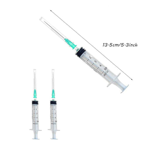 29 Pcs 5ml Syringes with 21G Needles and Caps, Disposable Plastic Syringe for Industrial Use
