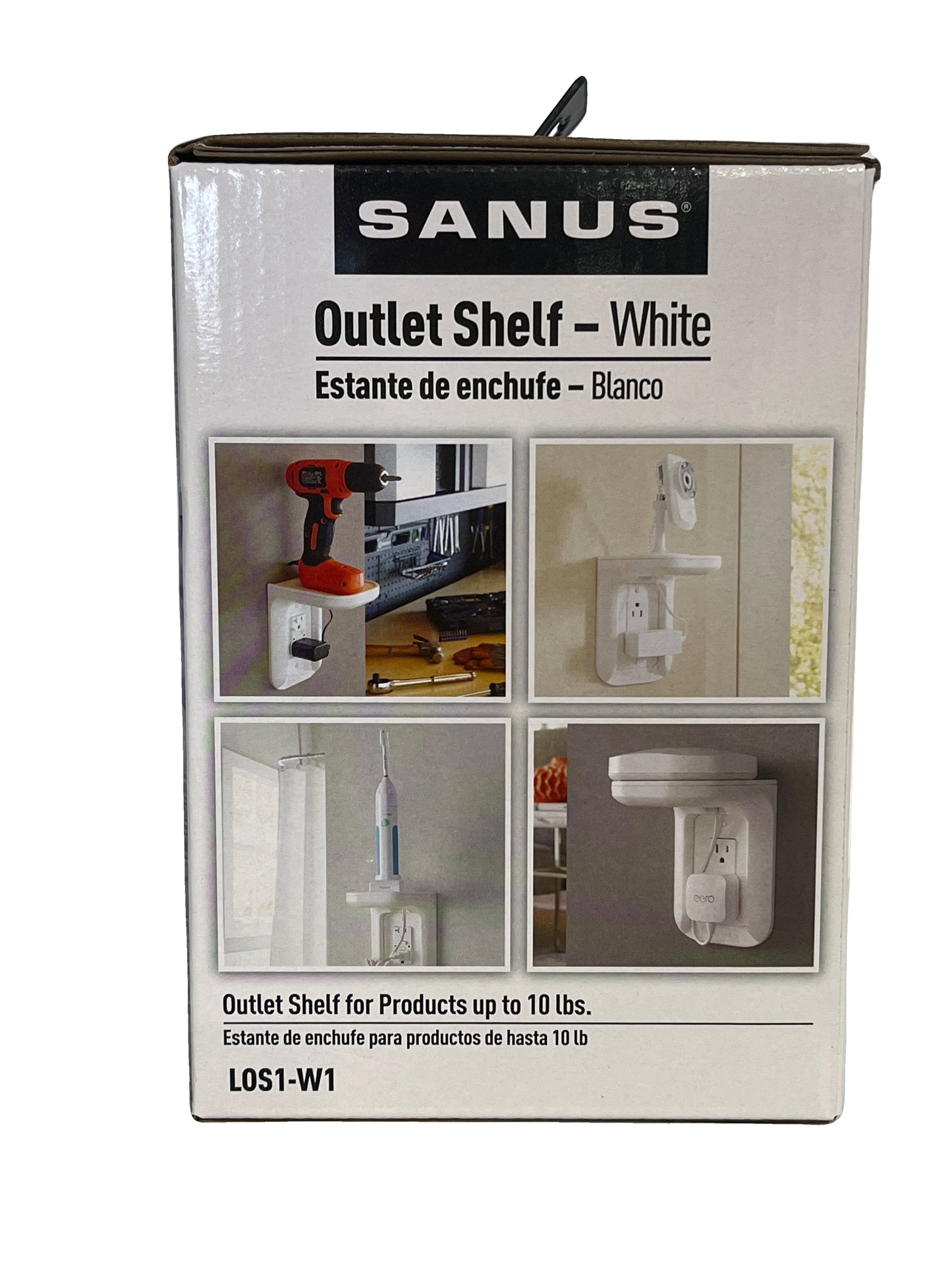 Sanus 1-Gang Specialty Size Outlet Shelf White Plastic Indoor Wall Plate