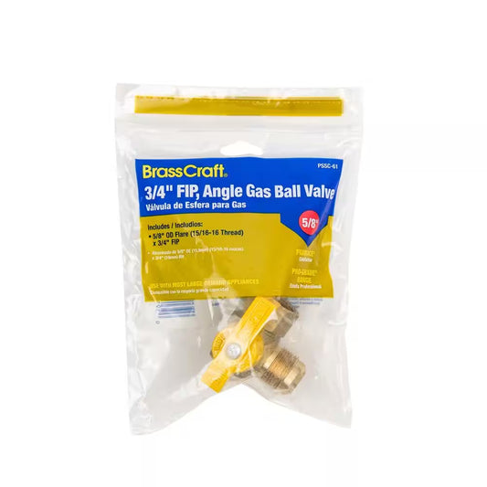 5/8 in. OD Flare (15/16-16 Thread) x 3/4 in. FIP Angle Gas Ball Valve