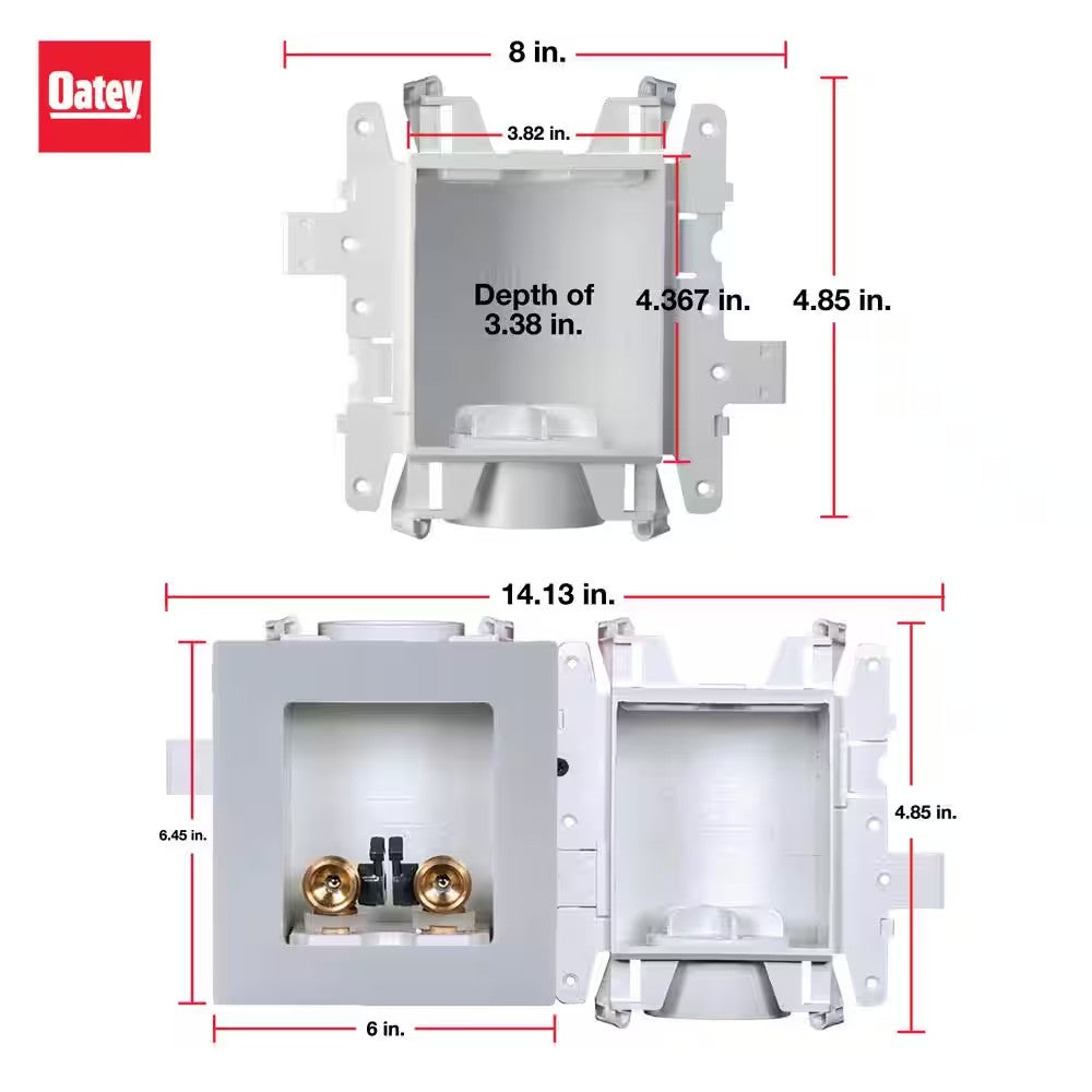 Moda 2 in. Plastic Copper Sweat Washing Machine Outlet Box with 1/4 in. Turn