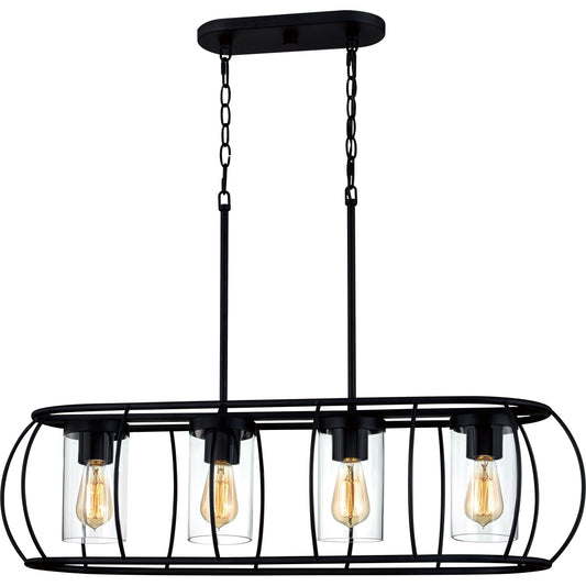 Quoizel Daxton 4-Light Matte Black Transitional Cage Chandelier