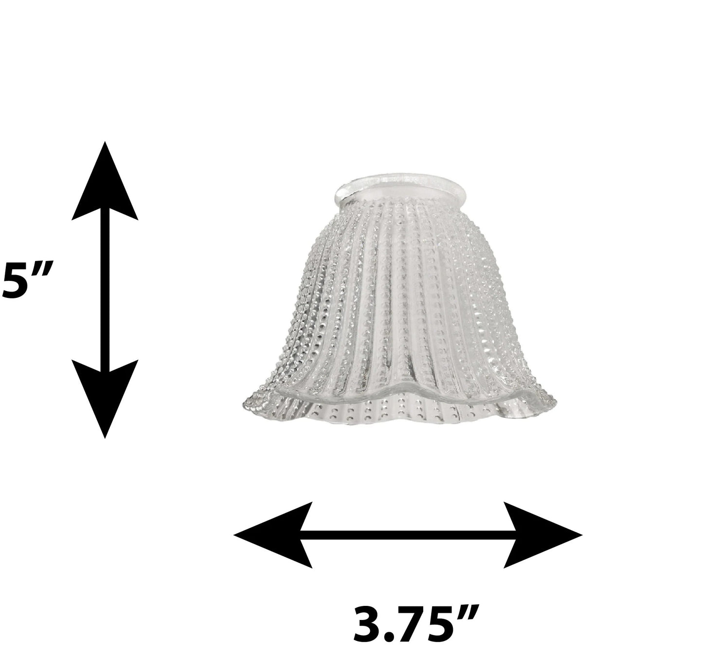 Style Selections 3.75-in x 5-in Bell Clear beaded Vanity light shade with 2-1/4-in Fitter