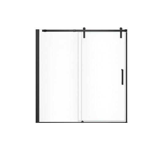 MAAX Outback Matte Black Semi-frameless Sliding Bathtub Door