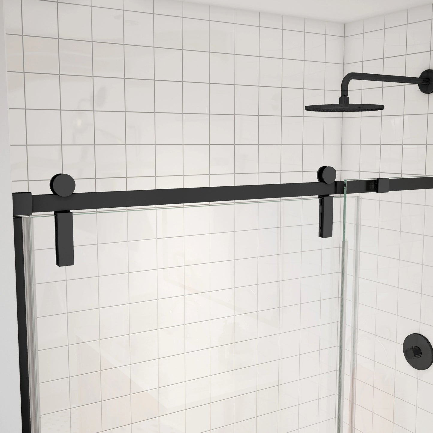 MAAX Outback Matte Black Semi-frameless Sliding Bathtub Door