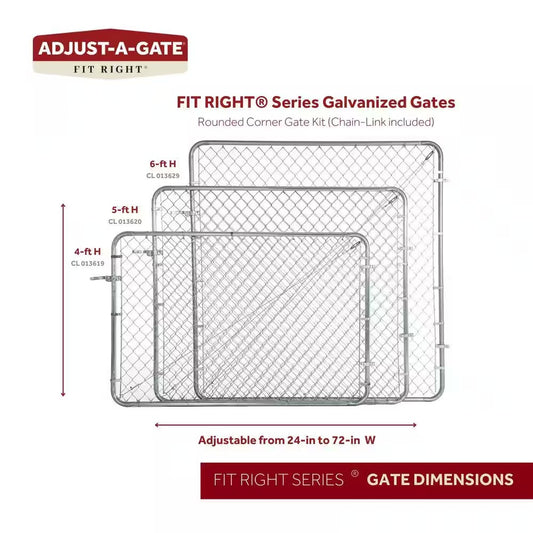 Expandable Round Corner Powder Coated Galvanized Steel Gate Frame for Chain Link Fence Kit