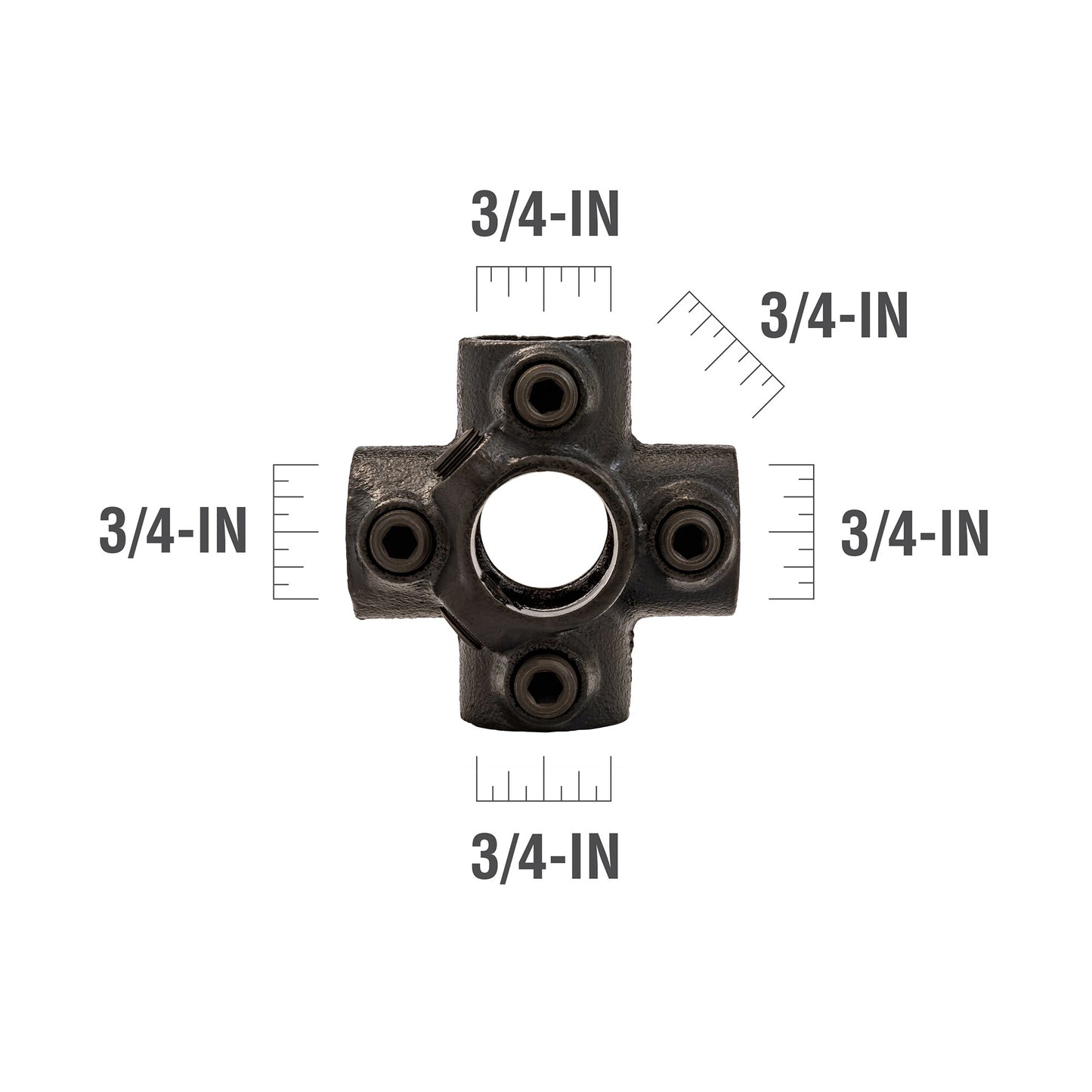 SteelTek 3/4-in Structural Black 4 Socket Cross