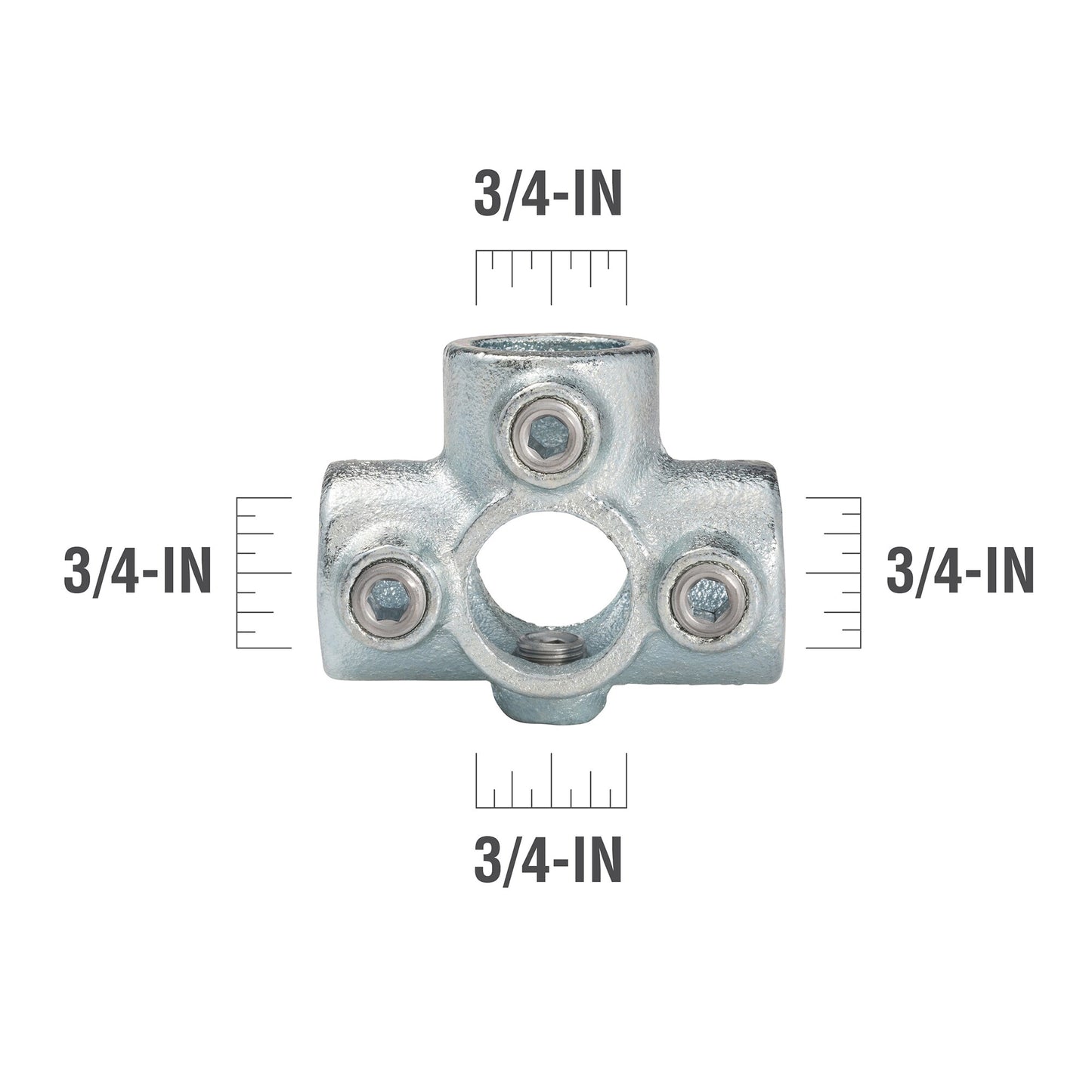 SteelTek 3/4-in Structural Galvanized 3 Socket Cross Tee