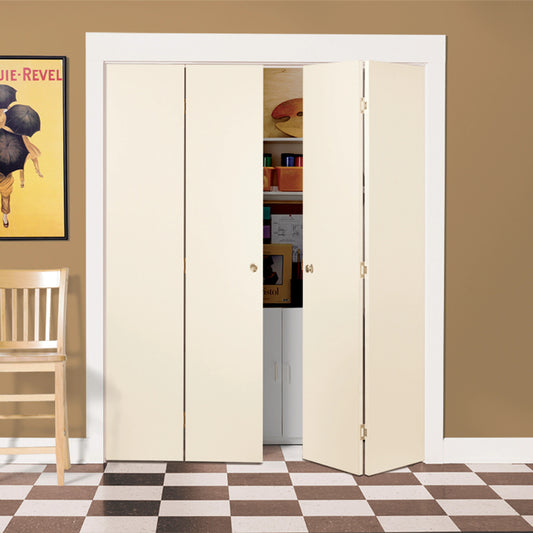 JELD-WEN 30-in x 80-in Flush Primed Hardwood Closet Bifold Door