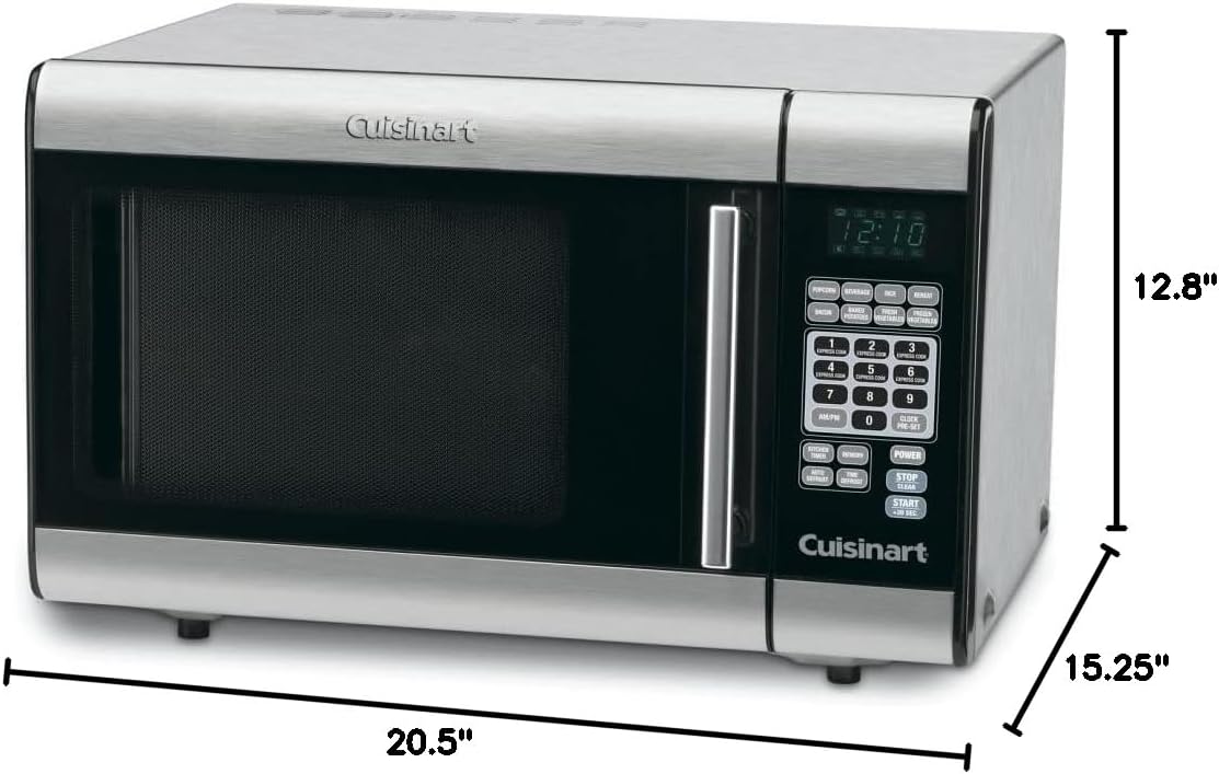 Cuisinart CMW-100 1-Cubic-Foot Stainless Steel Microwave Oven, Brushed Chrome