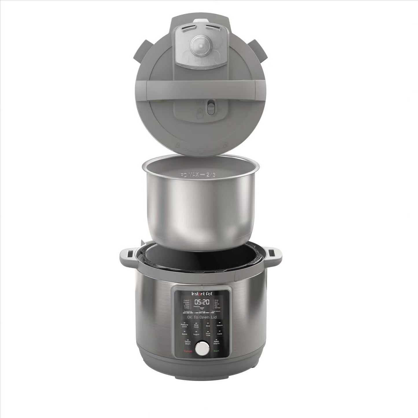 Instant Duo Plus Aluminum/Stainless Steel Digital Pressure Cooker 8 qt Black/Silver