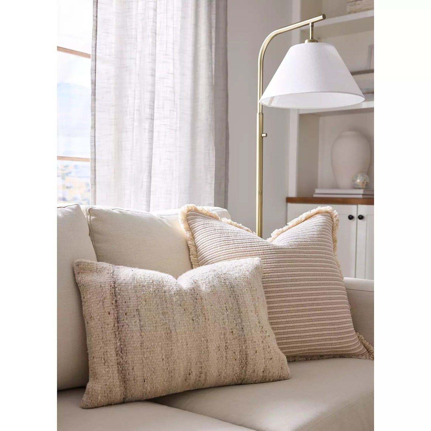 Brass Tone Downbridge Floor Lamp
