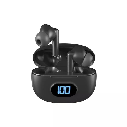 ChargeWorx Wireless Earbuds with Charging Case, Black
