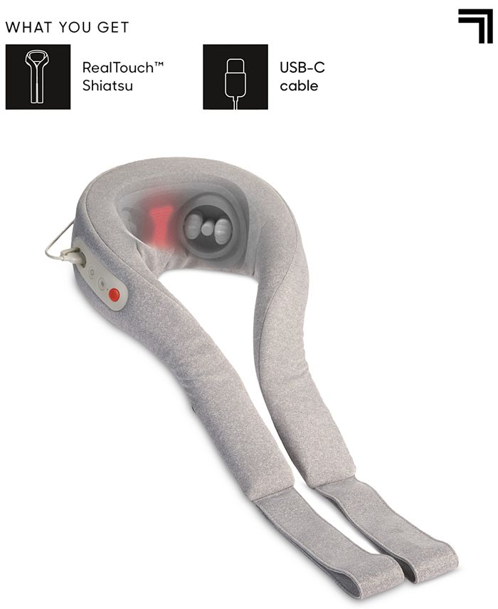 Sharper Image RealTouch Shiatsu Neck Travel Massager - Gray