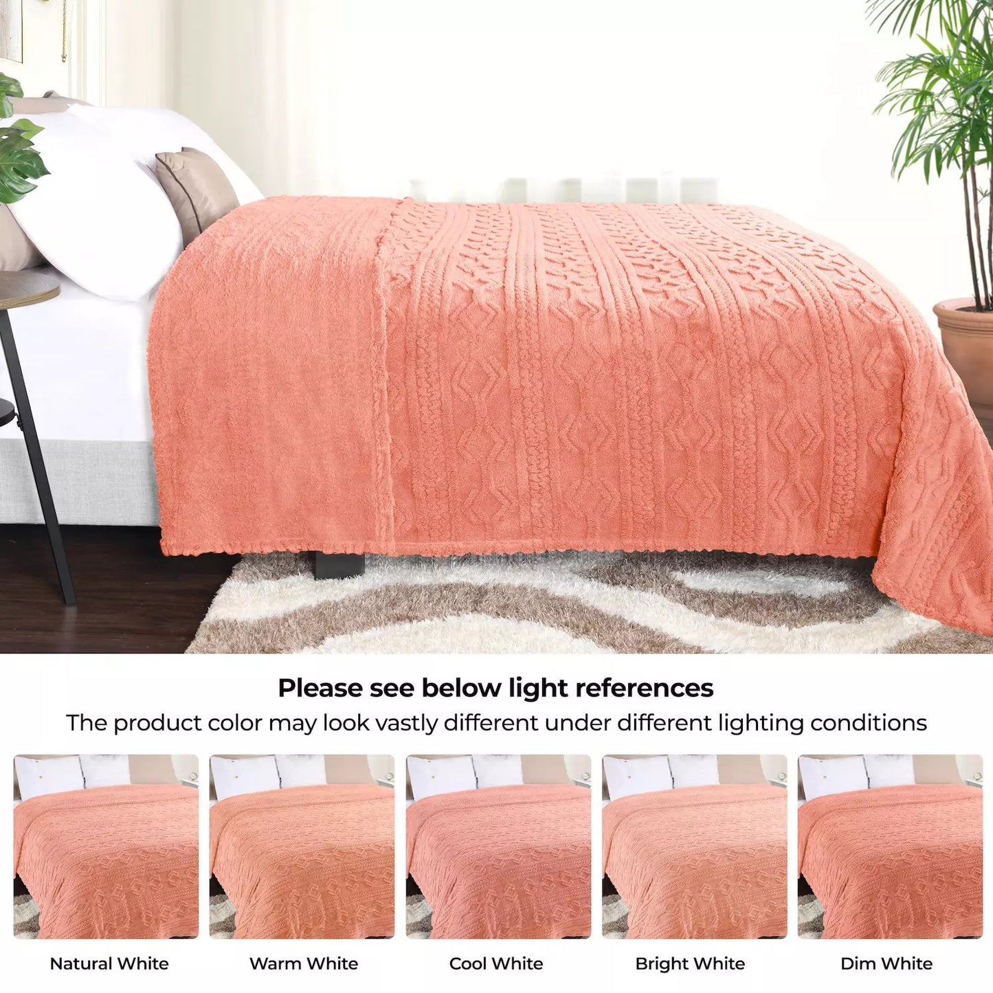 SUPERIOR Arctic Boho Jacquard Plush Fleece Blanket