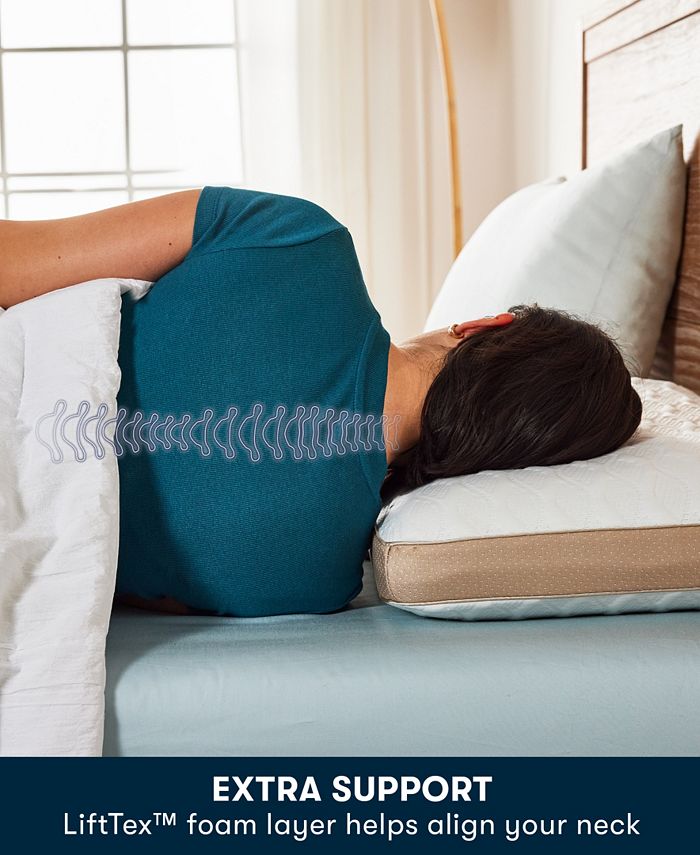 Serta Align Revive Gel Memory Foam Pillow, Queen - White - Queen