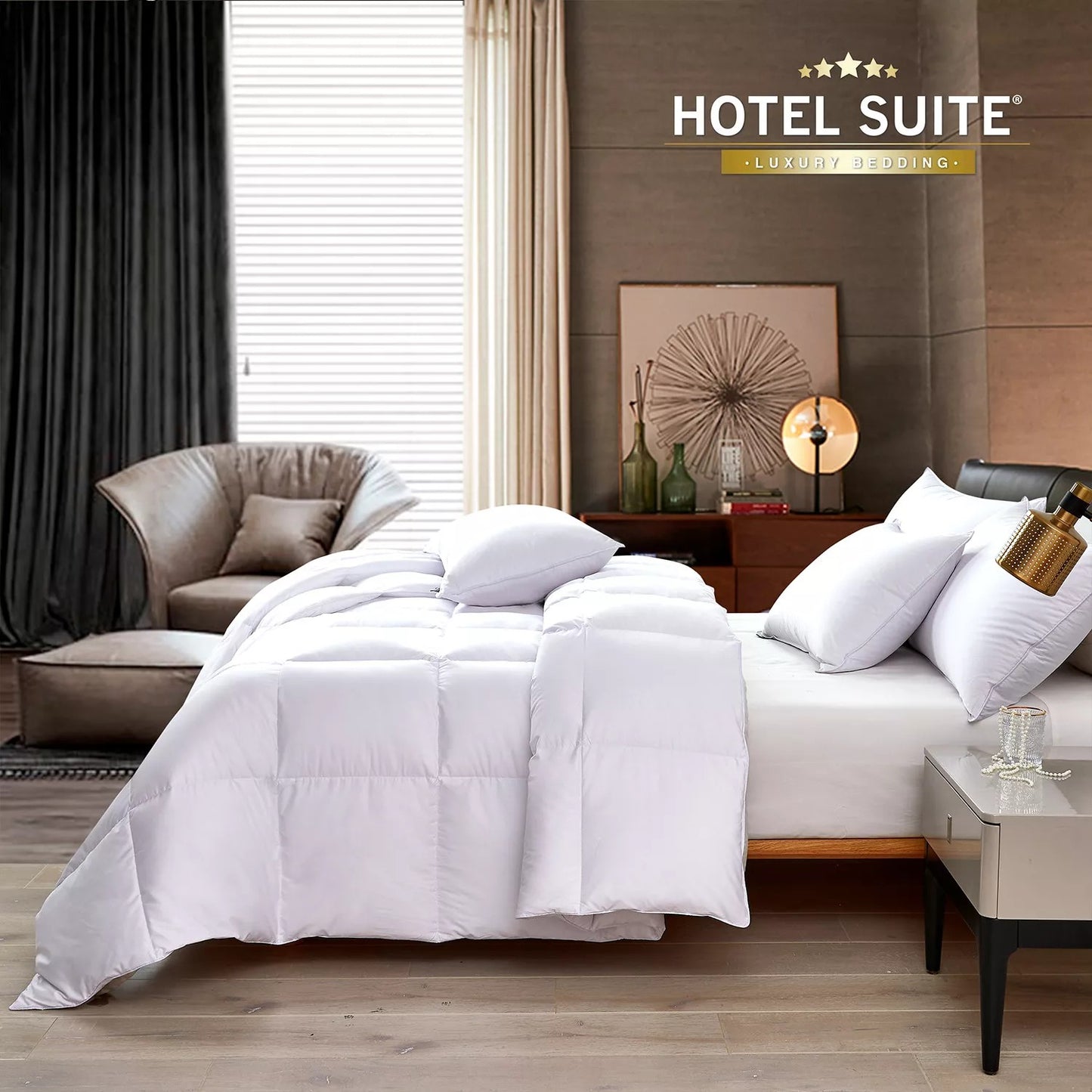 Hotel Suite White Goose Feather Firm Pillow