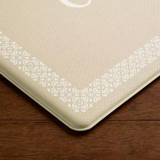 Bloomfield Grateful Border 18 in. x 48 in. Beige Indoor Comfort Kitchen Mat