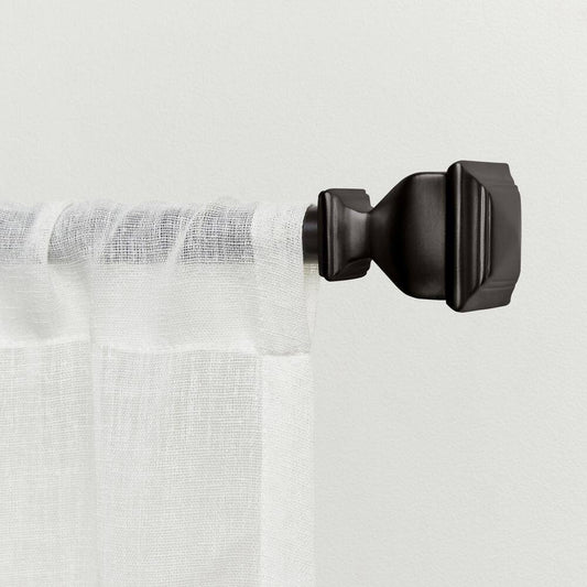 Napoleon 66 in. - 120 in. Adjustable 1 in. Single Curtain Rod Kit in Matte Bronze with Finial