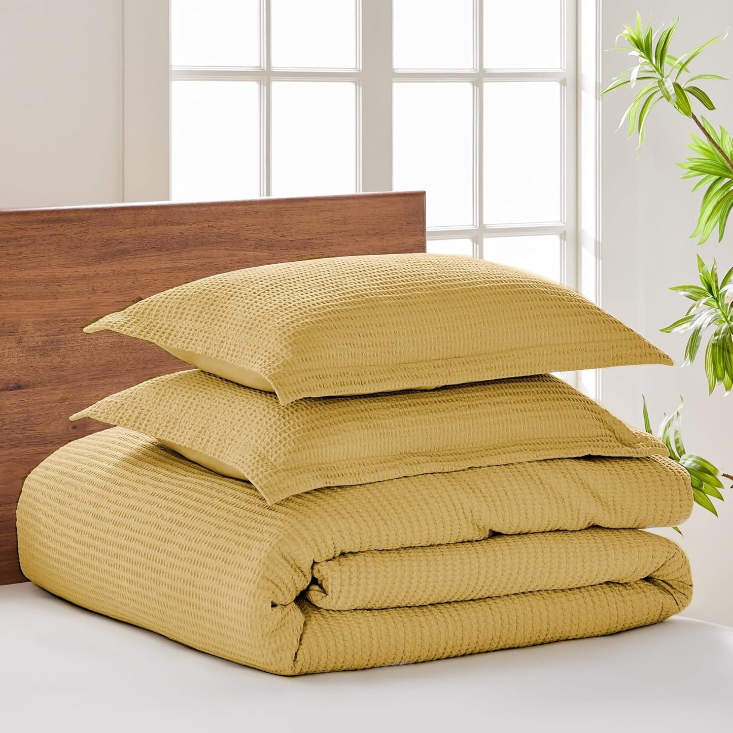 Levtex Home Cloud Waffle Queen Duvet Cover Set with 2 Pillow Shams