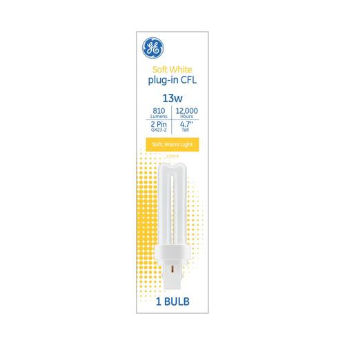 GE 60-Watt EQ Double tube Soft White Appliance/Light Fixture CFL Light Bulb