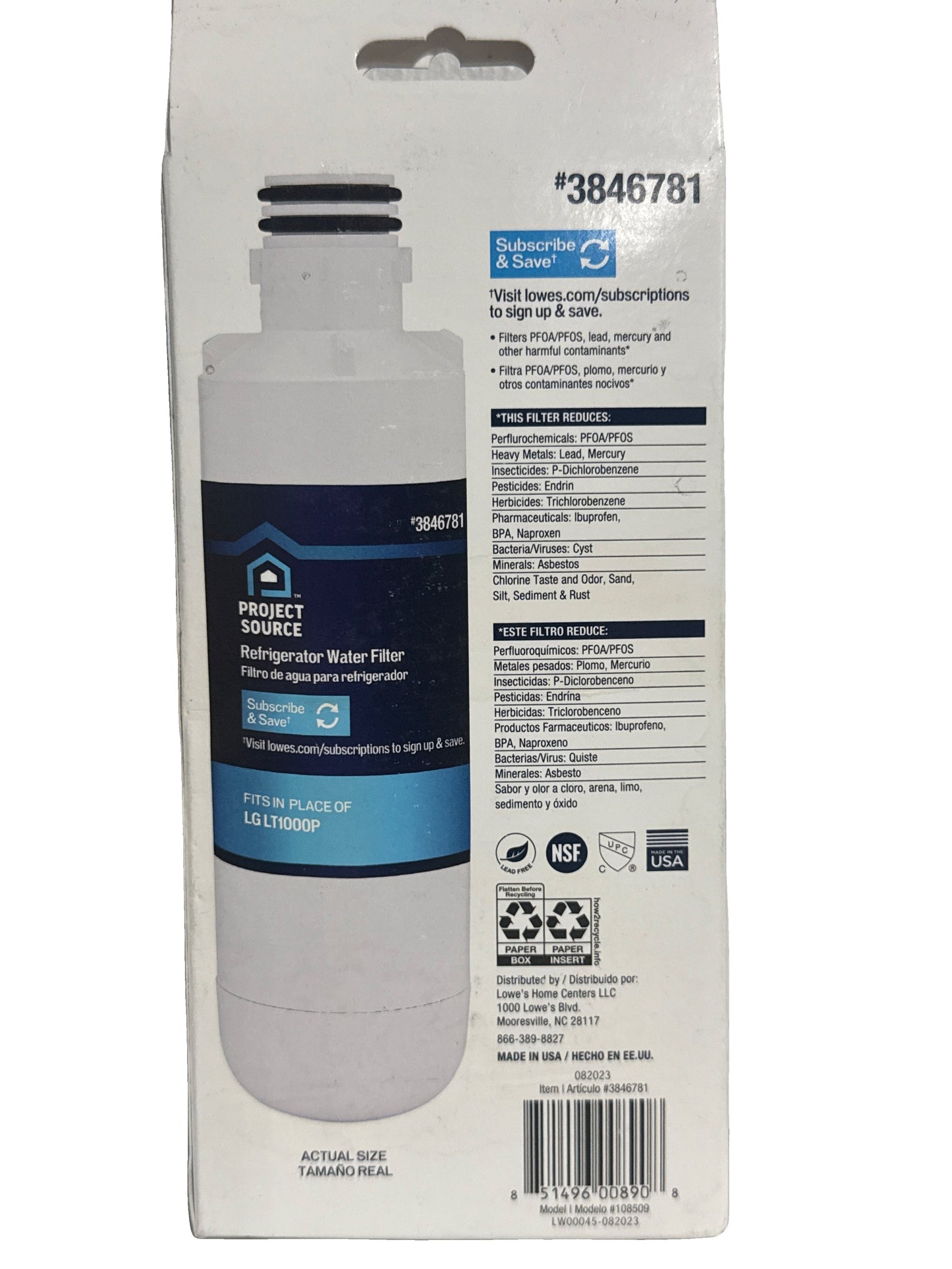 Project Source L-5-2 Twist Refrigerator Water Filter: 2-Pack 6-Month