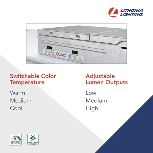 Lithonia Lighting 4-ft x 2-ft Switchable white 5000 -Lumen LED Troffer