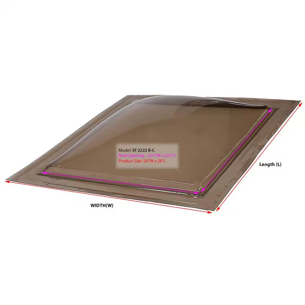 22-1/2 in. x 22-1/2 in. Polycarbonate Fixed Self Flashing Skylight