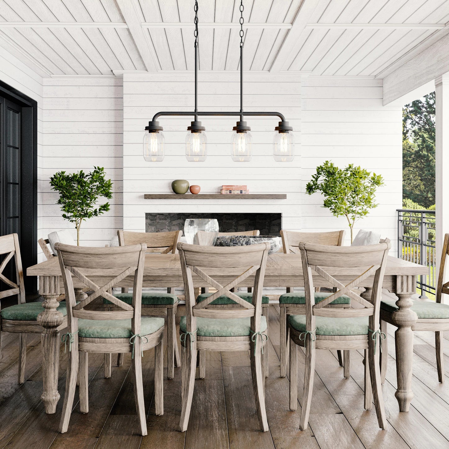 Quoizel Jana 4-Light Matte Black Transitional Chandelier