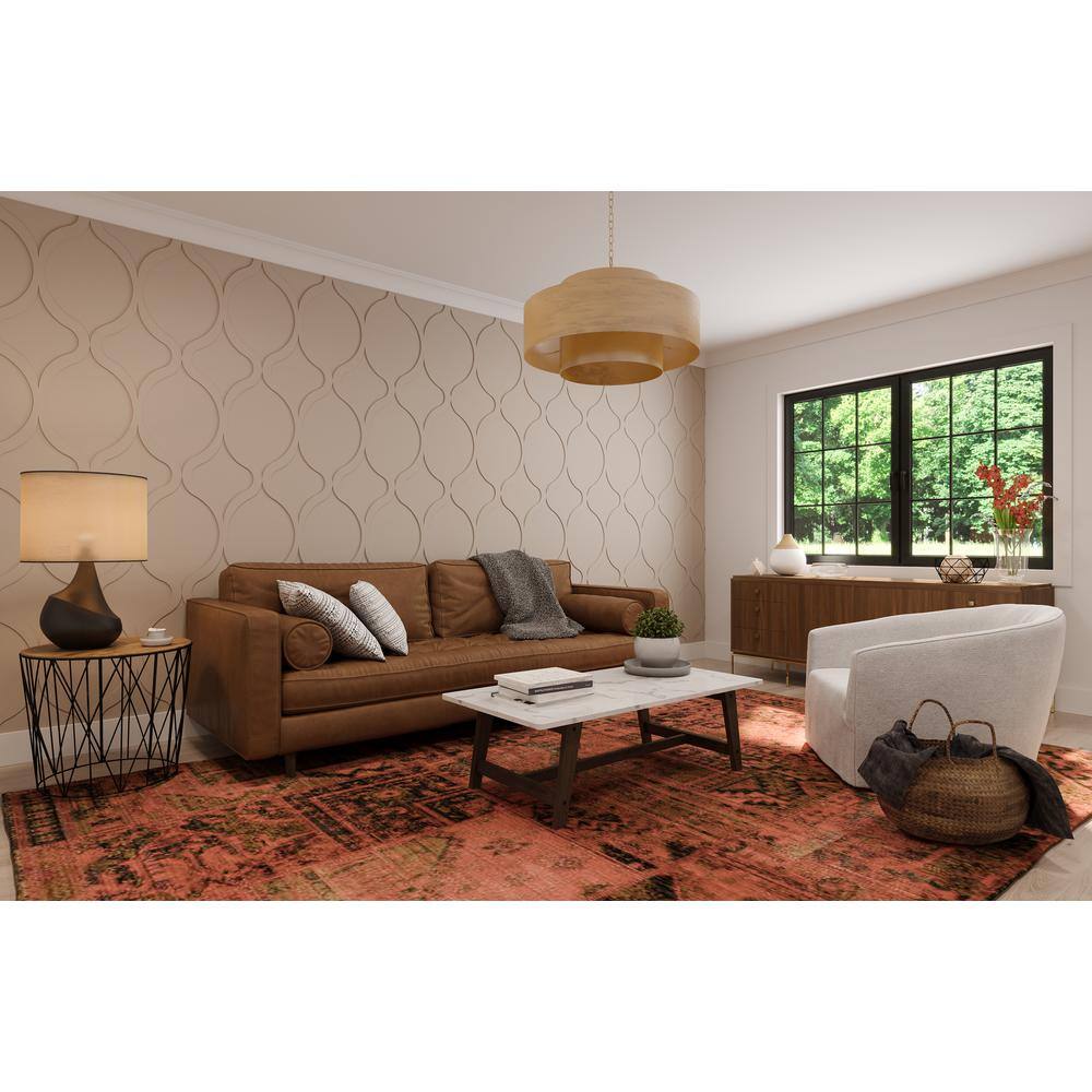 Tear Drop 15 in. x 0.25 in. x 22.50 in. White Polyurethane Accent Wall Moulding