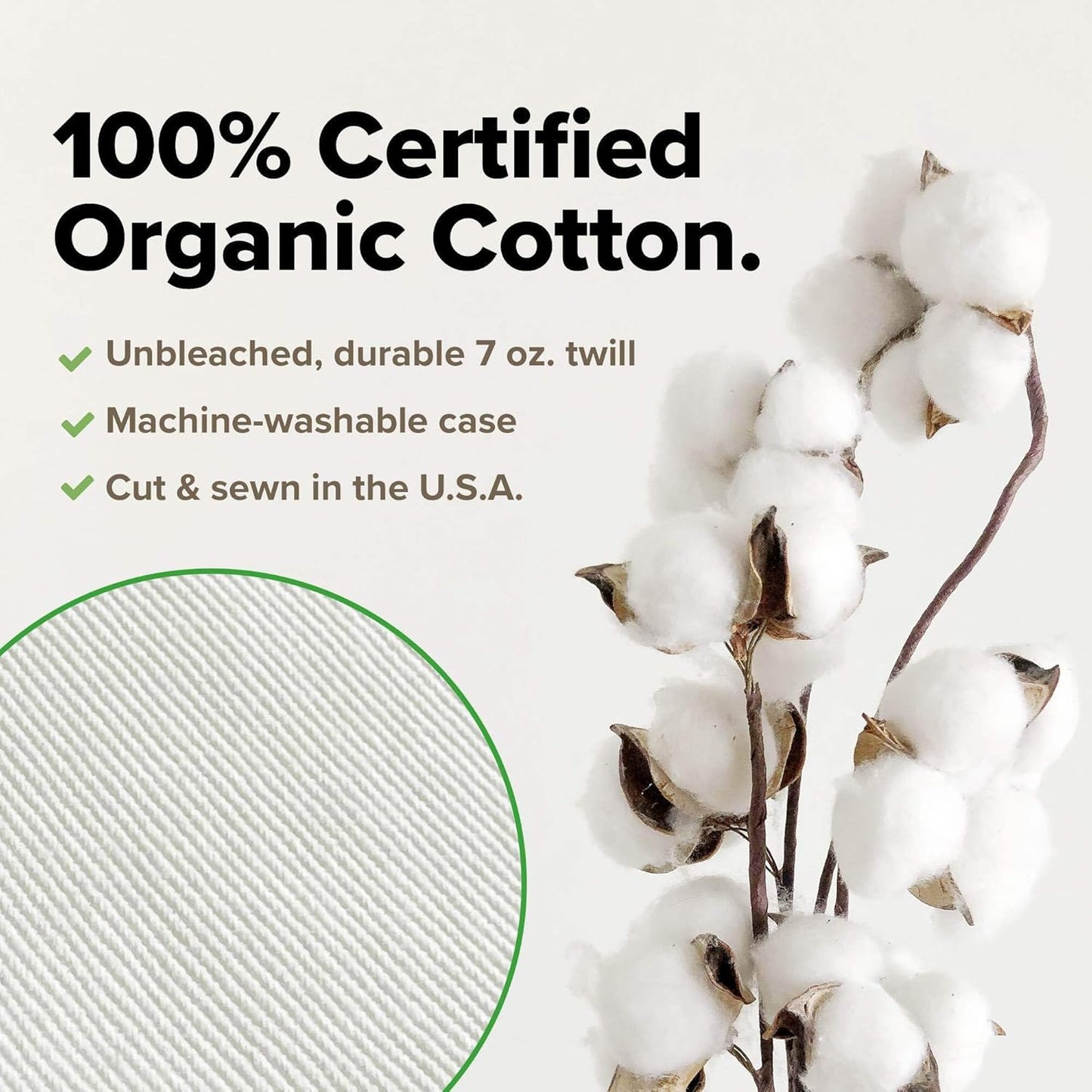 Hullo Buckwheat Pillow - Organic Adjustable Cooling Pillow for Side & Back Sleepers