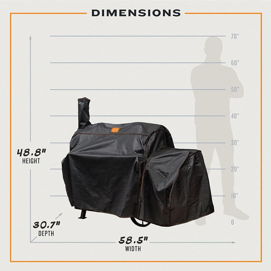 Oklahoma Joe's Highland Series 58.5-in W x 48.76-in H Black Horizontal Smoker Cover