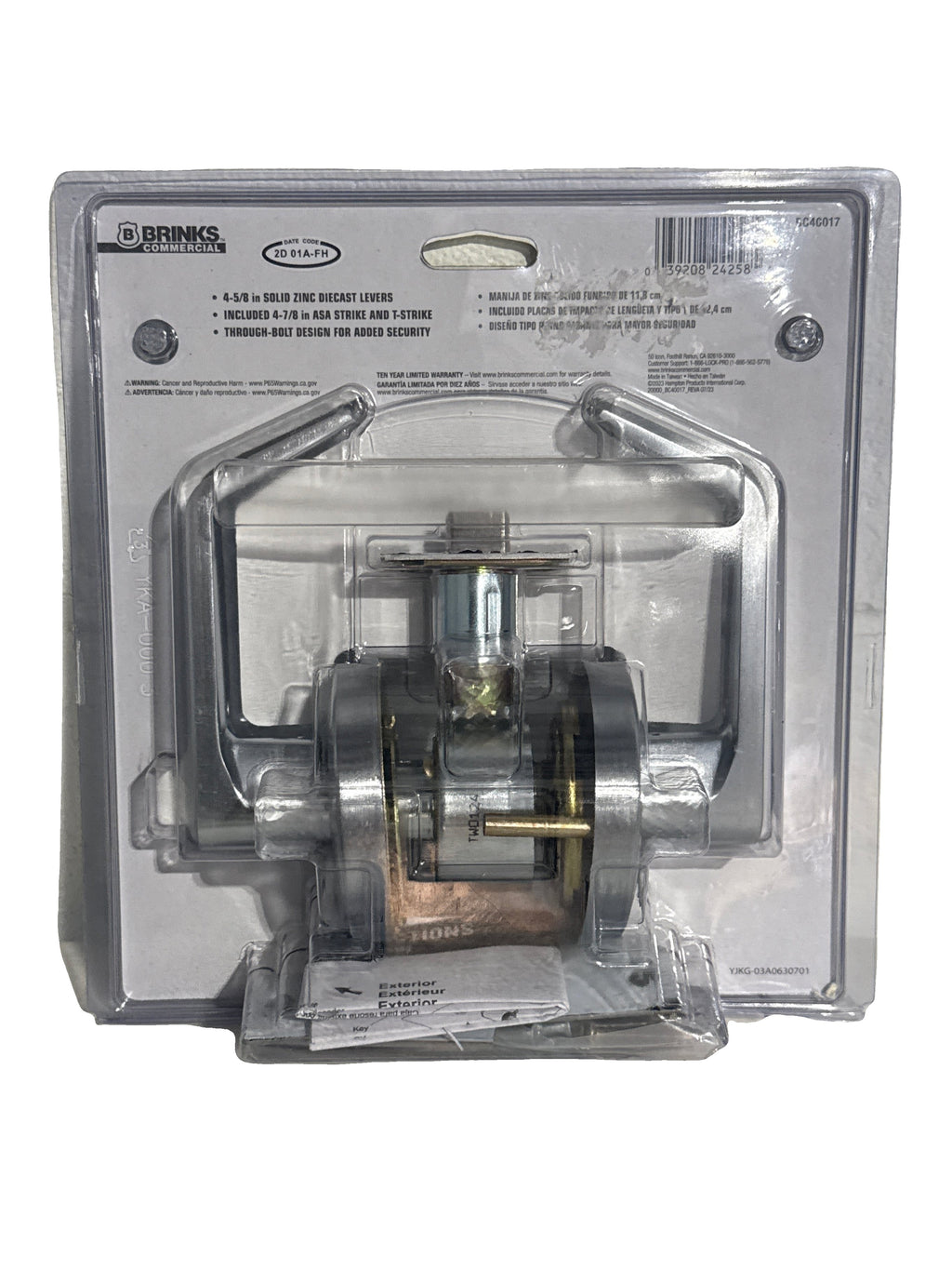 BRINKS COMMERCIAL Heavy Duty Commercial Lever Satin Chrome Interior Hall/Closet Passage Door Handle