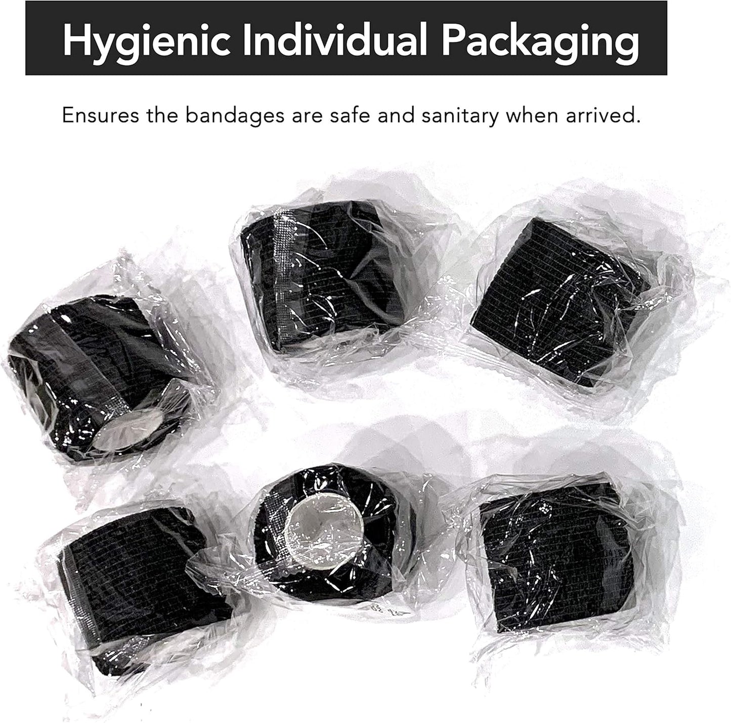 RISEN Cohesive Bandage 2  x 5 Yards, 6 Rolls, Self Adherent Wrap Medical Tape
