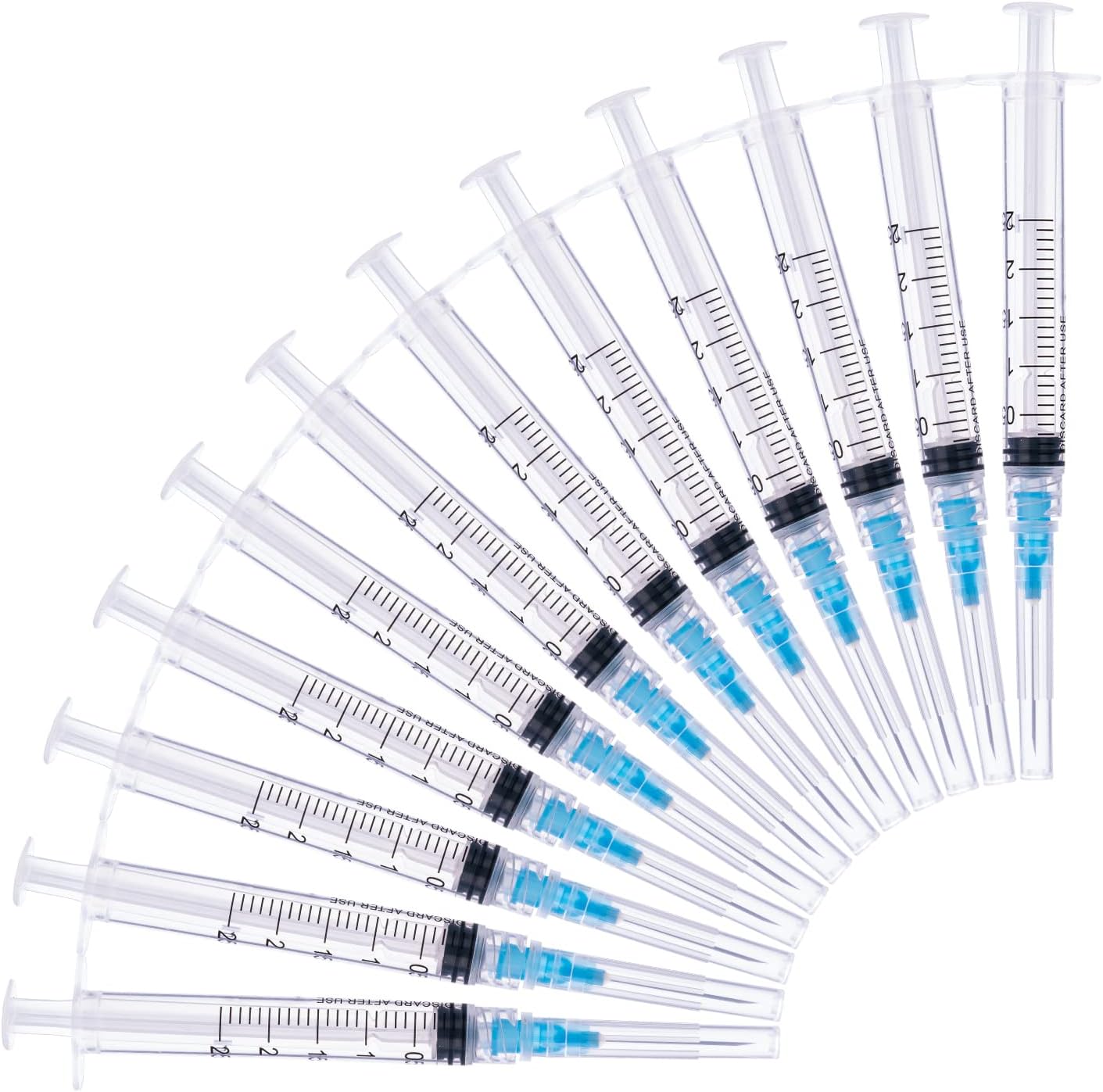 Disposable 2ml Syringe with 23Ga 1.0 Inch Needle, Each Individually Wrapped Pack of 20