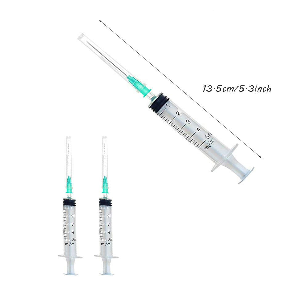 29 Pcs 5ml Syringes with 21G Needles and Caps, Disposable Plastic Syringe for Industrial Use