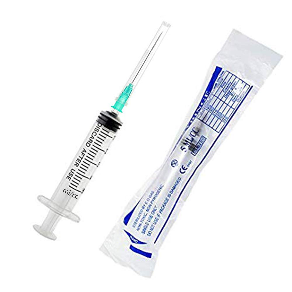 29 Pcs 5ml Syringes with 21G Needles and Caps, Disposable Plastic Syringe for Industrial Use