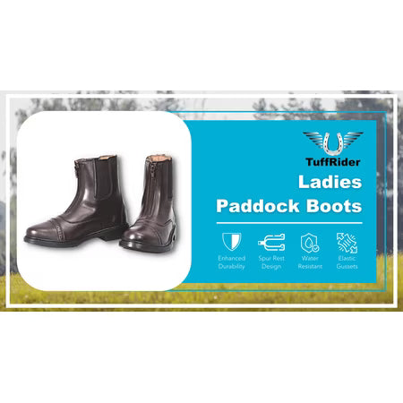TuffRider Women Starter Synthetic Leather Front Zipper Paddock Boots - Size 7.5