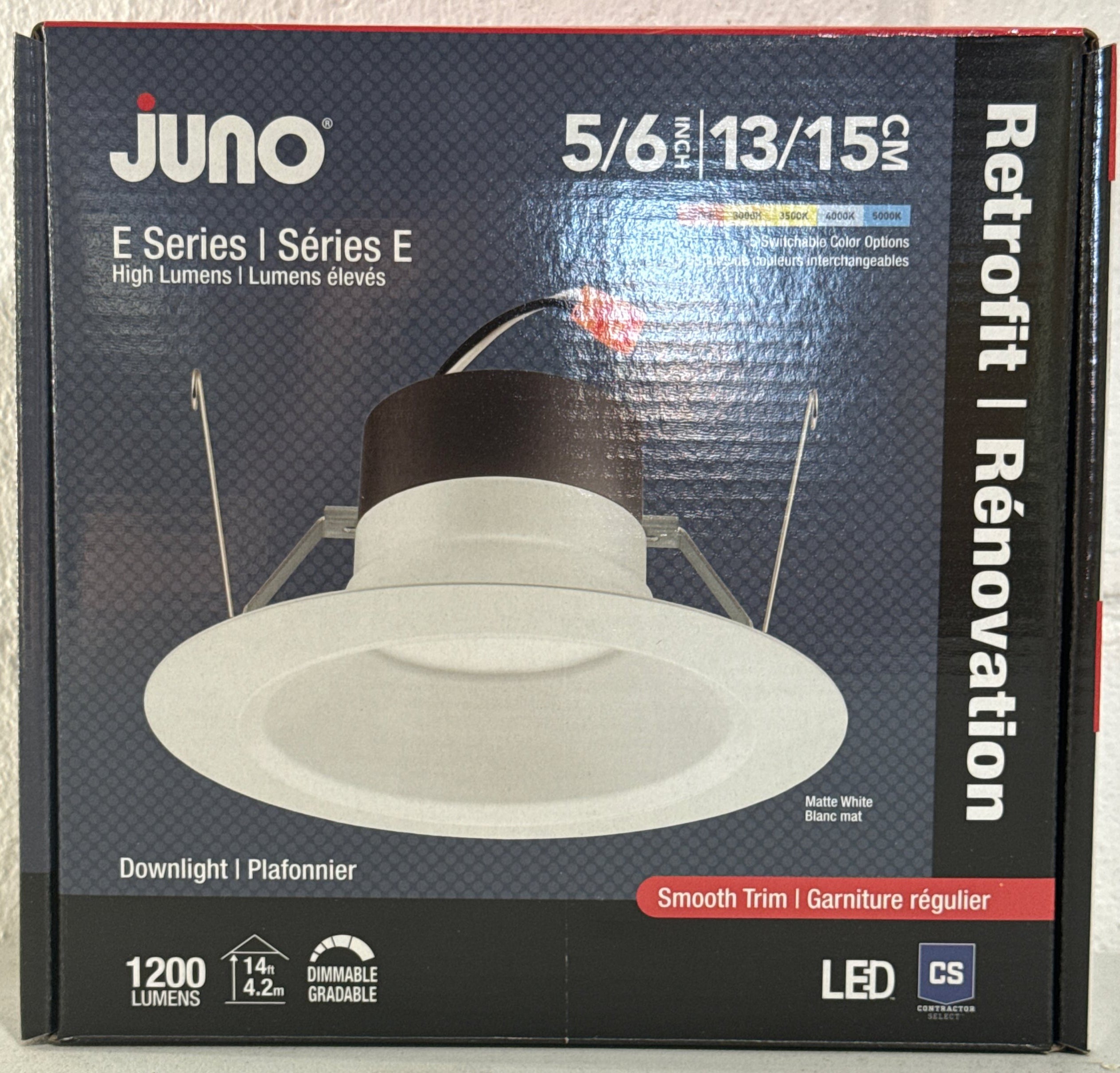Juno Retrofit Smooth Trim Downlight - E Series 5/6 Inch