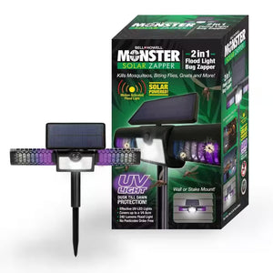 1200-Volt Solar Monster Zapper 2-in-1 Electric Flood Light Mosquito Zapper