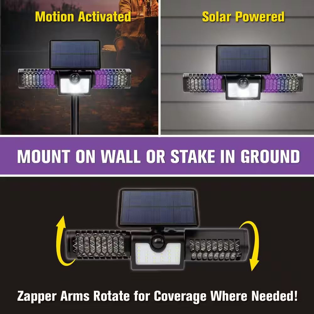 1200-Volt Solar Monster Zapper 2-in-1 Electric Flood Light Mosquito Zapper