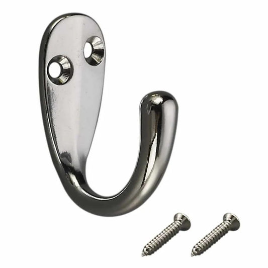RELIABILT Robe hooks Polished Chrome Single-Hook Wall Mount Towel Hook