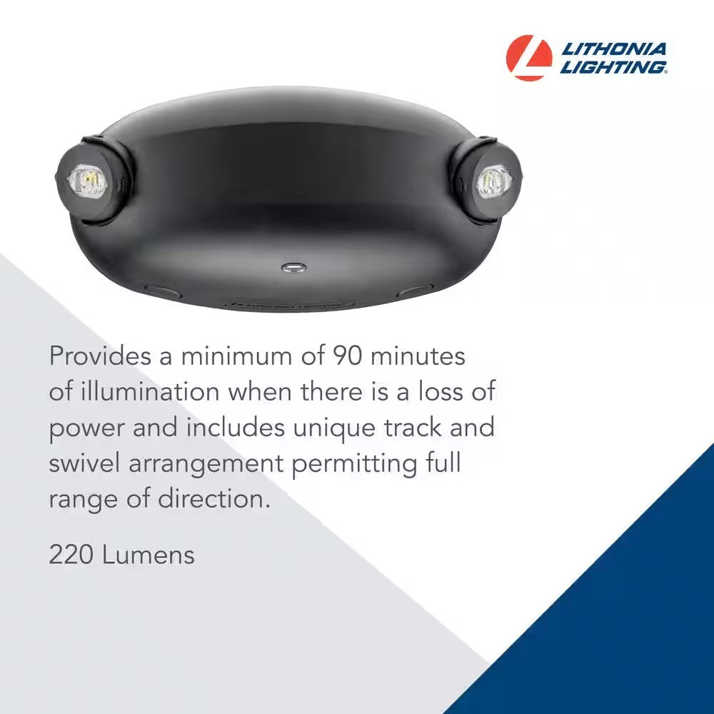 2.4-Watt 120-Volt to 277-Volt Adjustable Head Integrated LED Black Emergency Light