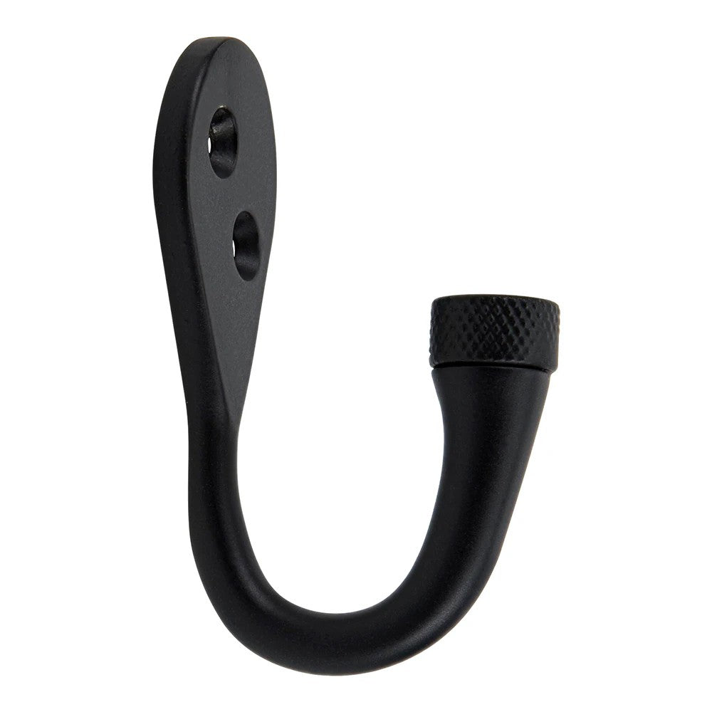RELIABILT 2-Pack 1-Hook 0.73-in x 1.47-in H Black Decorative Wall Hook