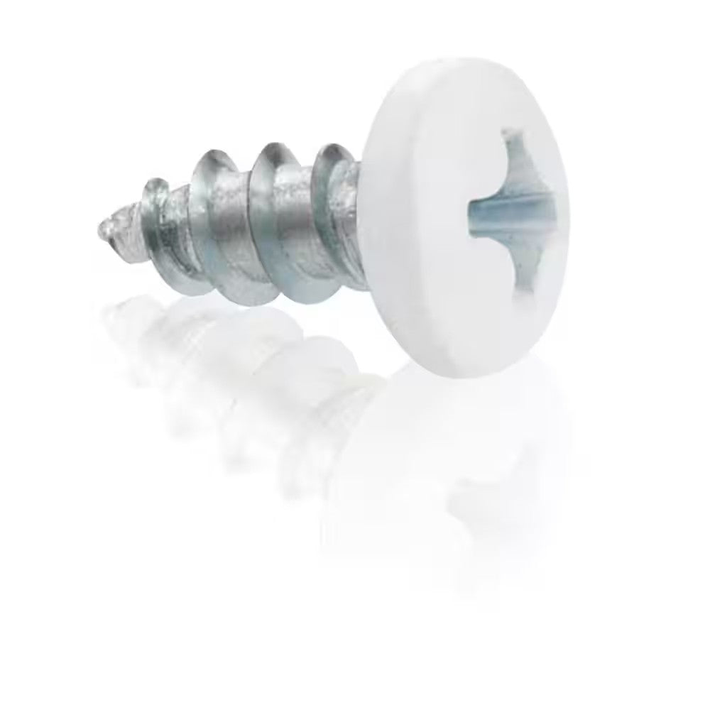 White Steel Gutter Sheet Metal Screws (20-Pack)