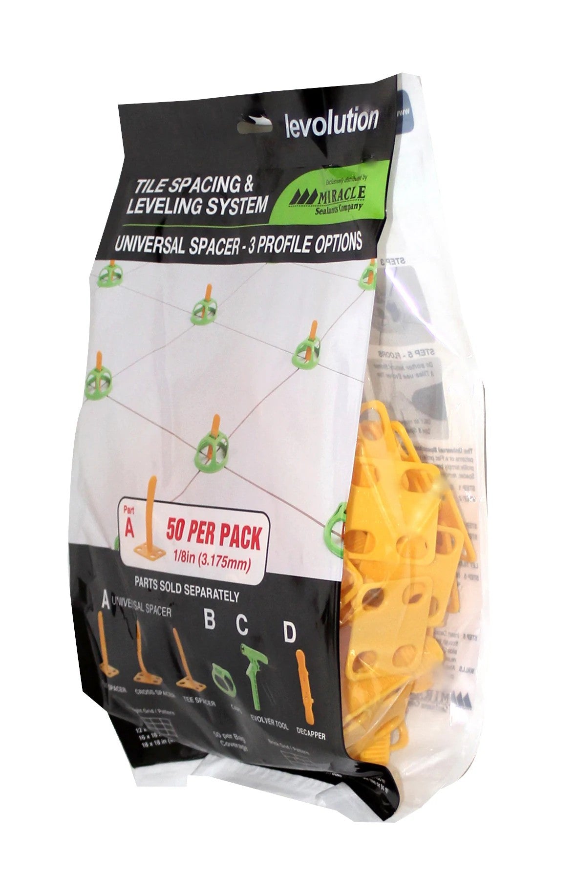 Miracle Sealants 1/8-in Plastic Clip Tile Spacer (50-Pack)