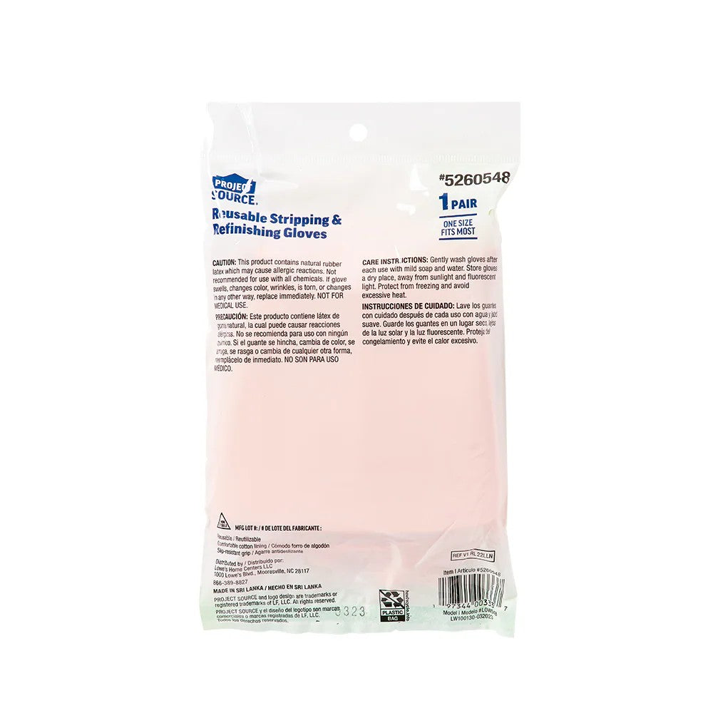Project Source One Size Fits All Textured-Grip Latex Reusable Cleaning Gloves (1-Pair)