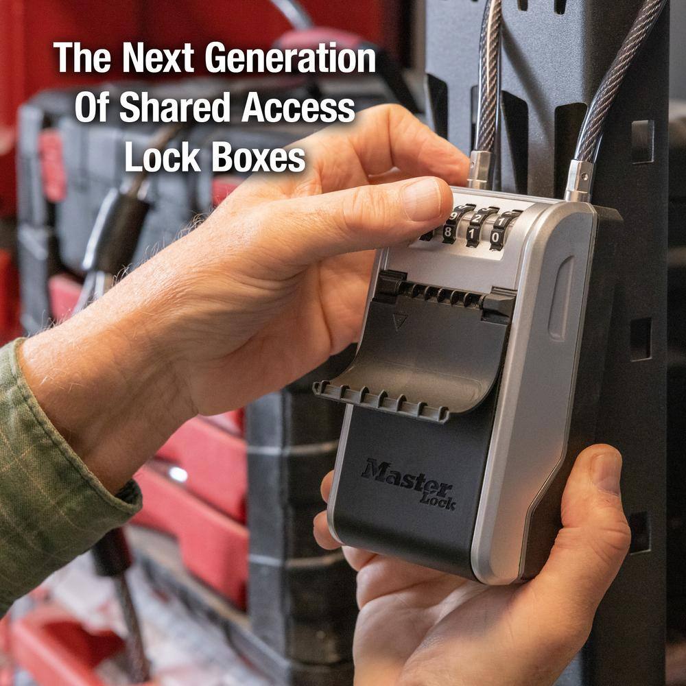 Large Key Lockbox, Combination Dials, Removable Cable