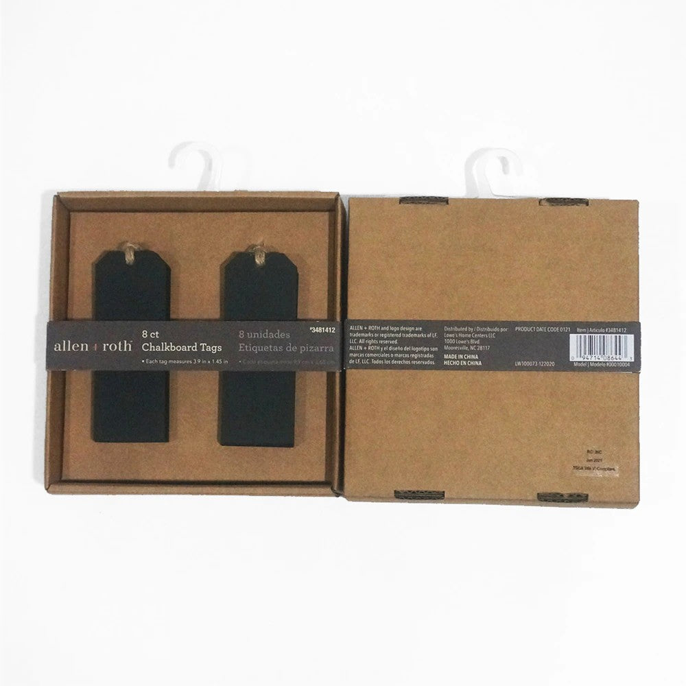allen + roth 1.45-in W x 3.9-in H 8 Count Chalkboard Tags