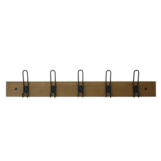 allen + roth 5-Hook 27.01-in x 2.76-in H Brown Decorative Wall Hook