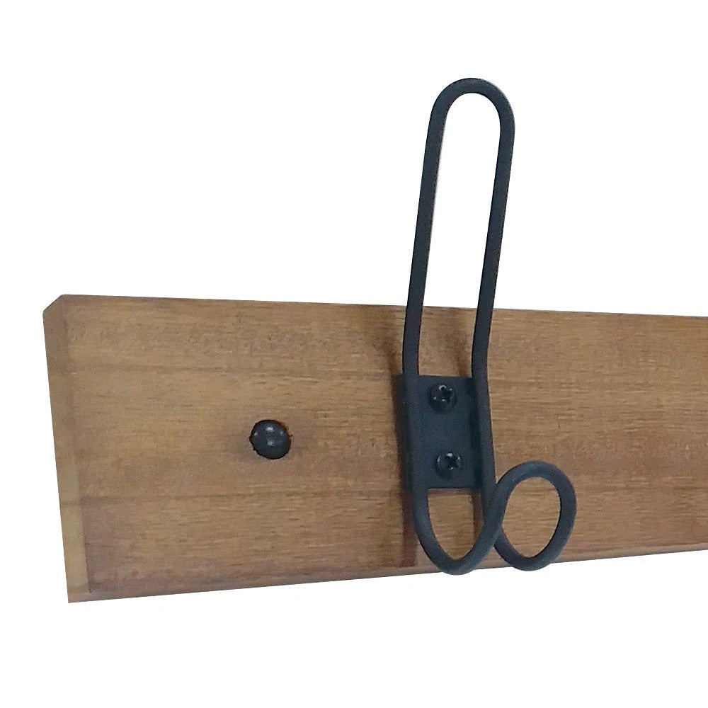 allen + roth 5-Hook 27.01-in x 2.76-in H Brown Decorative Wall Hook